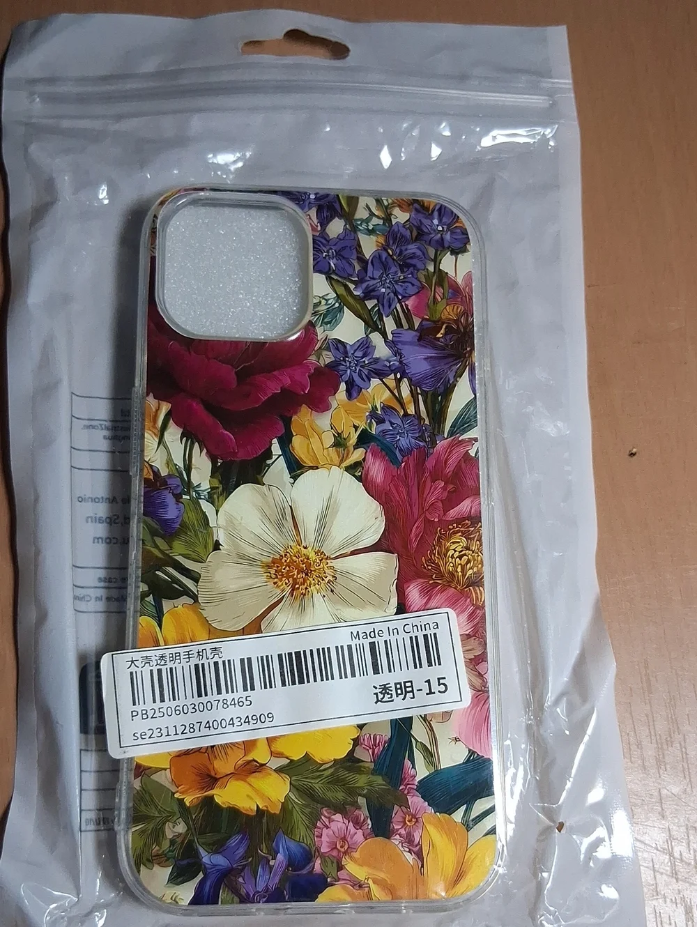 Floral Print Clear Phone Case - Multicolor